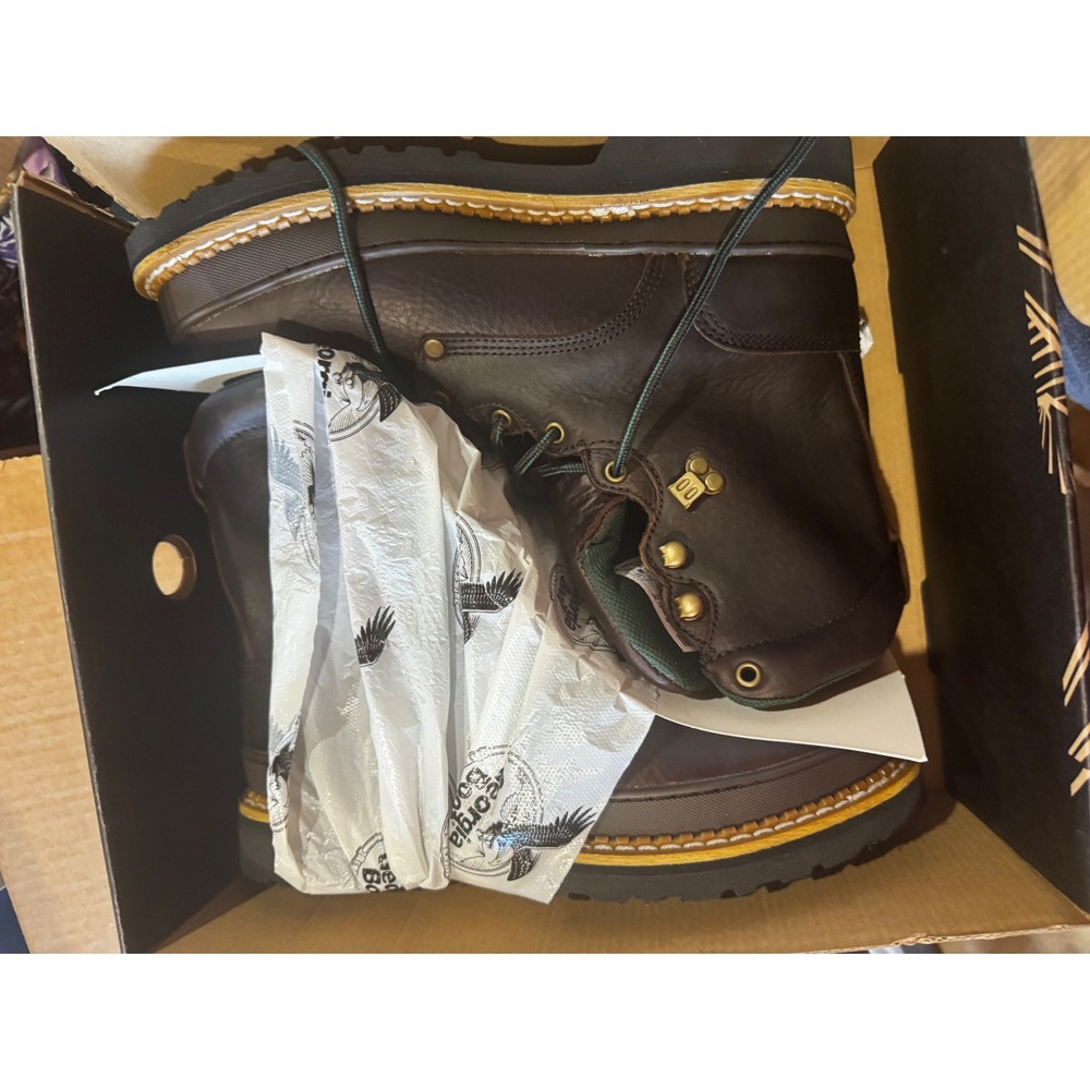 Georgia Boot G8374 Mens Steel Toe Logger Work Boots Brown Leather 11W